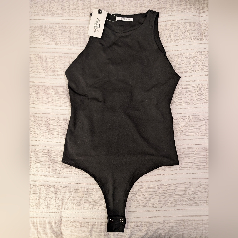 ReoRia Black Women's Bodysuit NWT